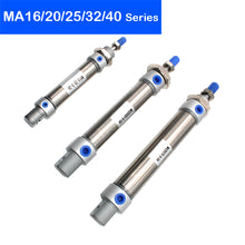 Load image into Gallery viewer, Free Shipping MA16/20/25/32/40 Stainless Steel Double Acting Mini Pneumatic Cylinder 25 To 500 mm Stroke Air Pressure Cylinder
