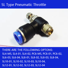 Load image into Gallery viewer, 6pcs SL Pneumatic Fittings 1/8 1/4 3/8 Cylinder Throttle Speed Controller Pressure Relief Valve Air Hose Connector Regulator
