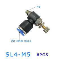 Load image into Gallery viewer, 6pcs SL Pneumatic Fittings 1/8 1/4 3/8 Cylinder Throttle Speed Controller Pressure Relief Valve Air Hose Connector Regulator
