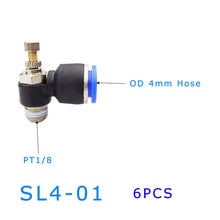 Load image into Gallery viewer, 6pcs SL Pneumatic Fittings 1/8 1/4 3/8 Cylinder Throttle Speed Controller Pressure Relief Valve Air Hose Connector Regulator
