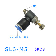 Load image into Gallery viewer, 6pcs SL Pneumatic Fittings 1/8 1/4 3/8 Cylinder Throttle Speed Controller Pressure Relief Valve Air Hose Connector Regulator
