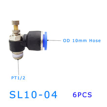 Load image into Gallery viewer, 6pcs SL Pneumatic Fittings 1/8 1/4 3/8 Cylinder Throttle Speed Controller Pressure Relief Valve Air Hose Connector Regulator
