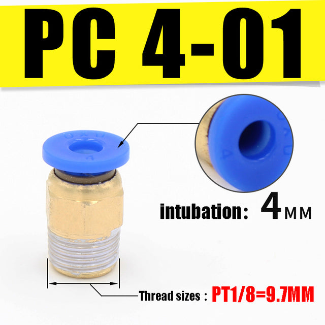 PC Pneumatic air 10mm 8mm 12mm 6mm 4mm hose 1/4 "BSP 1/2" 1/8 "3/8" male thread air nipple brass quick coupling