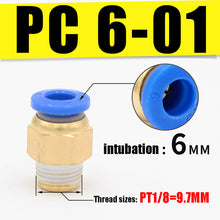 Load image into Gallery viewer, PC Pneumatic air 10mm 8mm 12mm 6mm 4mm hose 1/4 &quot;BSP 1/2&quot; 1/8 &quot;3/8&quot; male thread air nipple brass quick coupling
