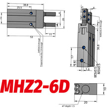 Load image into Gallery viewer, SMC Type Double Acting Air Pneumatic parallel Gripper MHZ2-10D MHZ2-16D 6D 20D 25D 32D 40D S C  Aluminium Clamps Finger Cylinder
