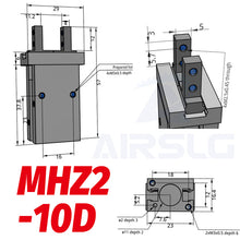 Load image into Gallery viewer, SMC Type Double Acting Air Pneumatic parallel Gripper MHZ2-10D MHZ2-16D 6D 20D 25D 32D 40D S C  Aluminium Clamps Finger Cylinder
