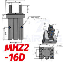 Load image into Gallery viewer, SMC Type Double Acting Air Pneumatic parallel Gripper MHZ2-10D MHZ2-16D 6D 20D 25D 32D 40D S C  Aluminium Clamps Finger Cylinder
