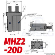 Load image into Gallery viewer, SMC Type Double Acting Air Pneumatic parallel Gripper MHZ2-10D MHZ2-16D 6D 20D 25D 32D 40D S C  Aluminium Clamps Finger Cylinder
