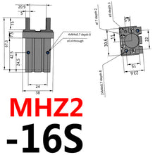 Load image into Gallery viewer, SMC Type Double Acting Air Pneumatic parallel Gripper MHZ2-10D MHZ2-16D 6D 20D 25D 32D 40D S C  Aluminium Clamps Finger Cylinder

