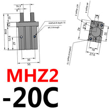 Load image into Gallery viewer, SMC Type Double Acting Air Pneumatic parallel Gripper MHZ2-10D MHZ2-16D 6D 20D 25D 32D 40D S C  Aluminium Clamps Finger Cylinder
