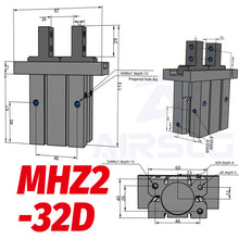 Load image into Gallery viewer, SMC Type Double Acting Air Pneumatic parallel Gripper MHZ2-10D MHZ2-16D 6D 20D 25D 32D 40D S C  Aluminium Clamps Finger Cylinder
