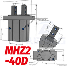 Load image into Gallery viewer, SMC Type Double Acting Air Pneumatic parallel Gripper MHZ2-10D MHZ2-16D 6D 20D 25D 32D 40D S C  Aluminium Clamps Finger Cylinder
