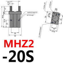 Load image into Gallery viewer, SMC Type Double Acting Air Pneumatic parallel Gripper MHZ2-10D MHZ2-16D 6D 20D 25D 32D 40D S C  Aluminium Clamps Finger Cylinder
