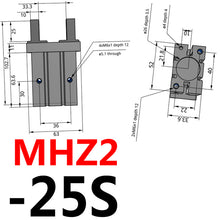 Load image into Gallery viewer, SMC Type Double Acting Air Pneumatic parallel Gripper MHZ2-10D MHZ2-16D 6D 20D 25D 32D 40D S C  Aluminium Clamps Finger Cylinder
