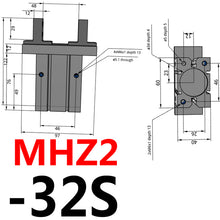 Load image into Gallery viewer, SMC Type Double Acting Air Pneumatic parallel Gripper MHZ2-10D MHZ2-16D 6D 20D 25D 32D 40D S C  Aluminium Clamps Finger Cylinder
