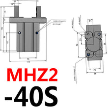 Load image into Gallery viewer, SMC Type Double Acting Air Pneumatic parallel Gripper MHZ2-10D MHZ2-16D 6D 20D 25D 32D 40D S C  Aluminium Clamps Finger Cylinder
