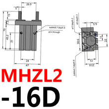 Load image into Gallery viewer, SMC Type Double Acting Air Pneumatic parallel Gripper MHZ2-10D MHZ2-16D 6D 20D 25D 32D 40D S C  Aluminium Clamps Finger Cylinder
