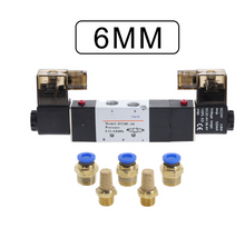 Load image into Gallery viewer, AIRTAC 4V230-08C 5 Way 3 Position 1/4&quot; Pneumatic Solenoid Valve DC12V DC24V AC110V AC220V w Fittings Connector 4 6 8 10 12mm
