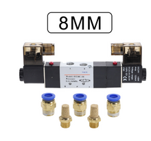 Load image into Gallery viewer, AIRTAC 4V230-08C 5 Way 3 Position 1/4&quot; Pneumatic Solenoid Valve DC12V DC24V AC110V AC220V w Fittings Connector 4 6 8 10 12mm
