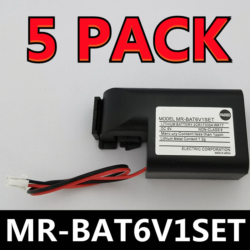 5 PACK Original NEW MR-BAT6V1SET For Mitsubishi Servo MR-J4 6V PLC Lithium Battery With Connectors