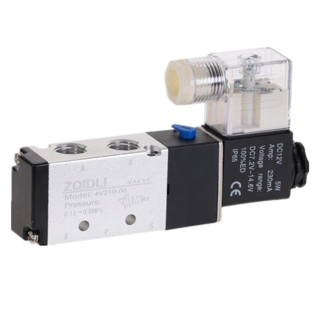 Pneumatic Electric Solenoid Valve 5 Way 2 Position Control Air Gas Magnetic 4V210-08 12V 24V 220V Coil Volt