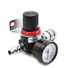 Load image into Gallery viewer, AR2000 G1/4 Pneumatic Mini Air Pressure Relief Control Compressor Regulator Treatment Units Valve with Gauge  4MM-16MM Fitting
