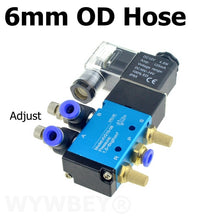 Load image into Gallery viewer, Pneumatic Electric Solenoid Valve 5 Way 2 Position 12V 24V 220V 6mm 8mm 10mm Hose Connect Adjust Control Air Gas Magnetic Valve
