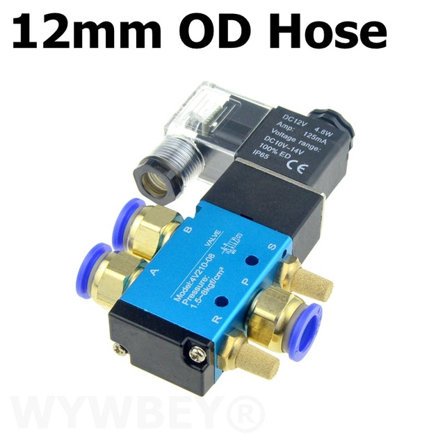 Pneumatic Electric Solenoid Valve 5 Way 2 Position 12V 24V 220V 6mm 8mm 10mm Hose Connect Adjust Control Air Gas Magnetic Valve