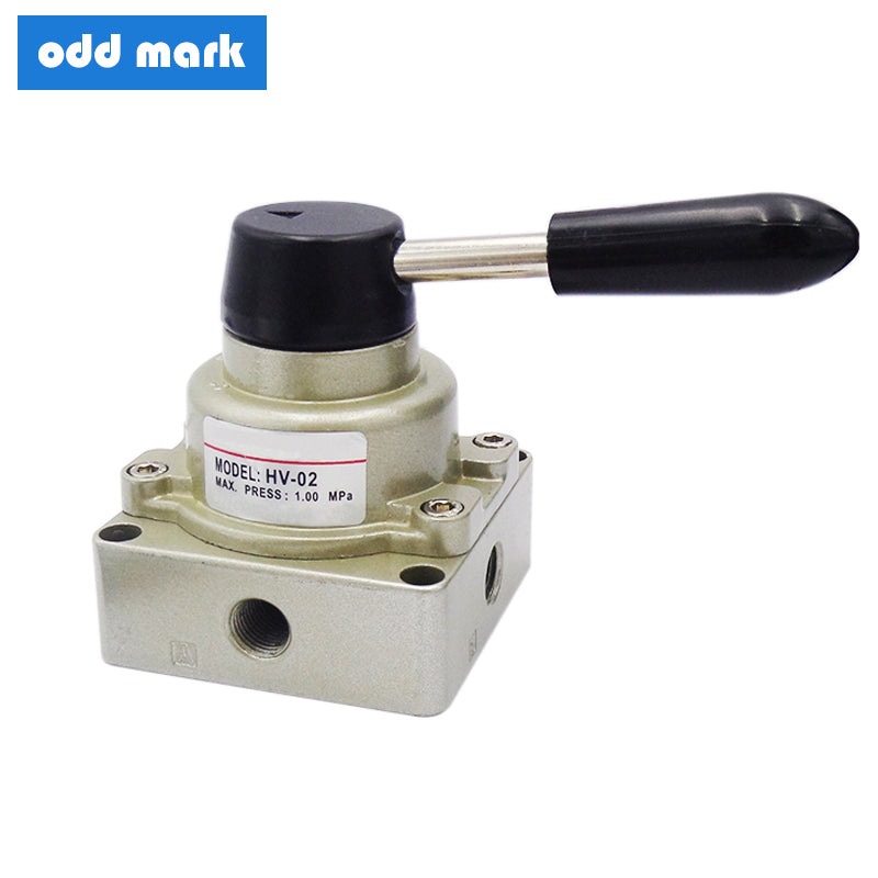 Free shipping HV-02 HV-03 HV-04 4 Rotary Manual Control Port 3 Position 1/4" 3/8" 1/2" BSPT Hand Operated Pneumatic Valve