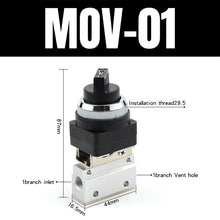 Load image into Gallery viewer, Mov-02 pneumatic valve manual valve air valve switch air control valve button valve roller stroke limit mechanical valve MOV-01
