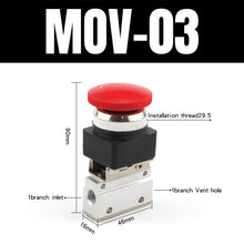 Load image into Gallery viewer, Mov-02 pneumatic valve manual valve air valve switch air control valve button valve roller stroke limit mechanical valve MOV-01
