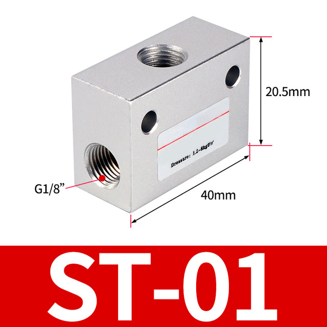 ST Pneumatic Shuttle Valve Flow Control Valve ST-01 ST-02 ST-03 ST-04 Logic Valve G1/8“ G1/4“ G3/8“ G1/2“