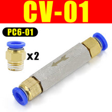 Load image into Gallery viewer, Pneumatic Check Valve 6mm 8mm 10mm 1/4 OD Hose One Way Valve Air Gas Single Way Brass Valve Air Compressor Pipe Fitting Adapter
