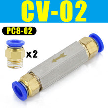 Load image into Gallery viewer, Pneumatic Check Valve 6mm 8mm 10mm 1/4 OD Hose One Way Valve Air Gas Single Way Brass Valve Air Compressor Pipe Fitting Adapter
