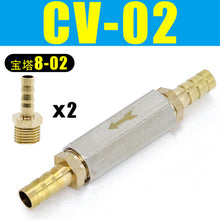 Load image into Gallery viewer, Pneumatic Check Valve 6mm 8mm 10mm 1/4 OD Hose One Way Valve Air Gas Single Way Brass Valve Air Compressor Pipe Fitting Adapter
