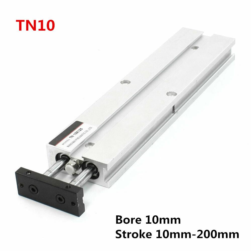 1pc TN10 TDA10 10mm Bore 5/10/20/30/40/50/60/70/75/80/90/100mm Stroke Double Rod Aluminum Alloy Pneumatic Air Cylinder