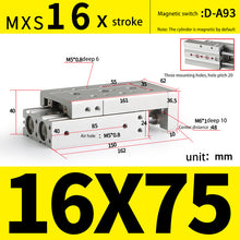 Load image into Gallery viewer, Pneumatic MXS Series Rail Slide Air Cylinder MXS16-10 MXS16-20 MXS16-30 MXS16-40 MXS16-50  MXS16-75 MXS16-100 MXS16-125
