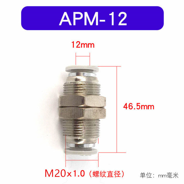 AirTac Pneumatic Accessories Quick Connector APM Series Through The Board Quick Fittings APM4/6/8/10/12/14/16