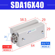 Load image into Gallery viewer, AirTac SDA Series Air Thin Cylinder Pneumatic Parts Cylinder SDA16X5X10X15X20X25X30X35X40X45X50X55X60
