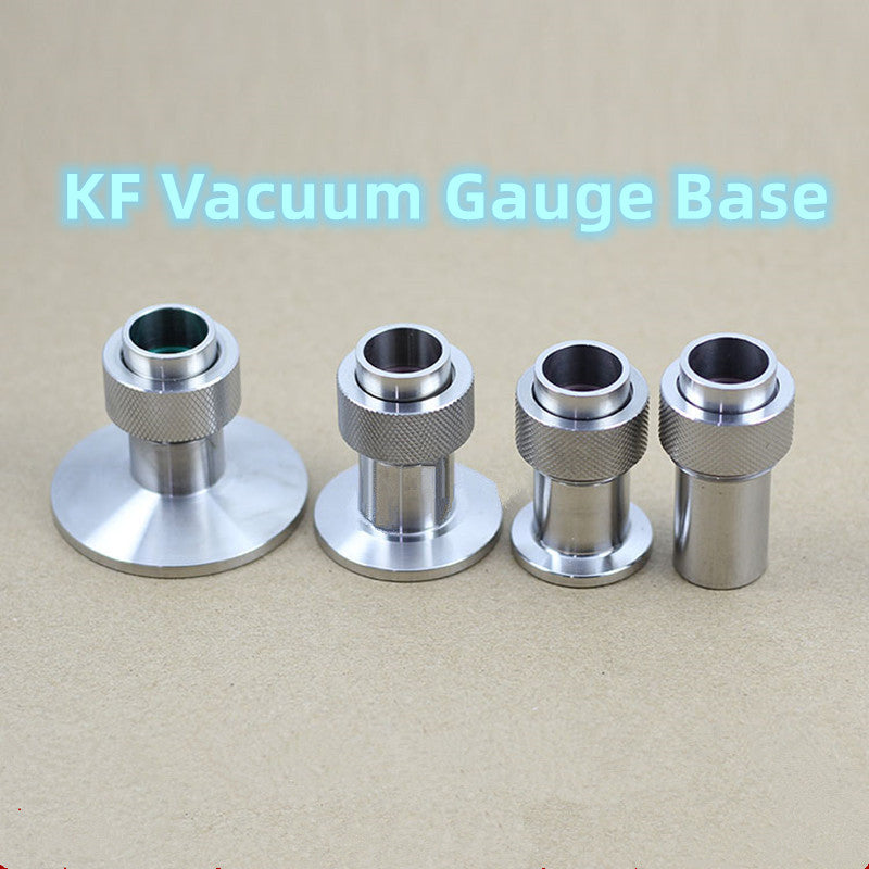 1pc KF Vacuum Gauge Base Quick Mounting Vacuum Welded Gauge Joint 304 Stainless Steel Gauge Base for KF16 KF25 KF40 Connector